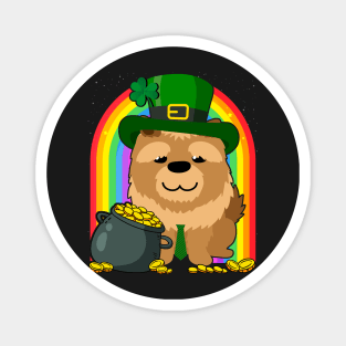 Chow Chow Rainbow Irish Clover St Patrick Day Dog Gift design Magnet